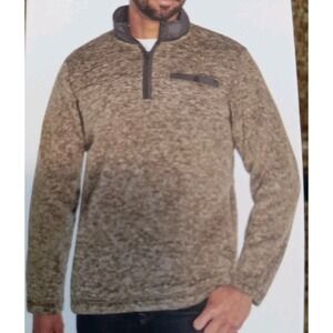 eddie bauer Classic‎ Fit Rust Heather Fleece Knit Pockets Sweater Size Xl
